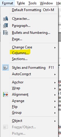 Where the column tool can be found
